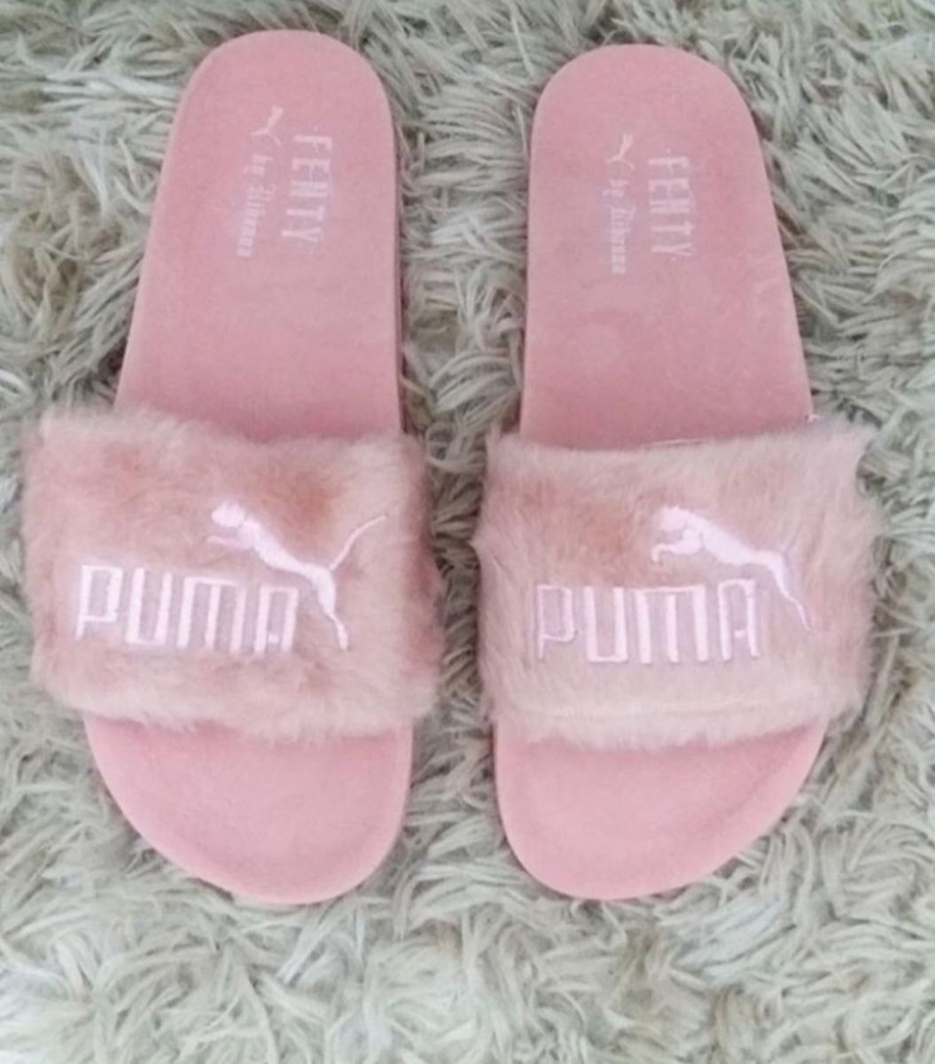 chinelo de pelo da puma