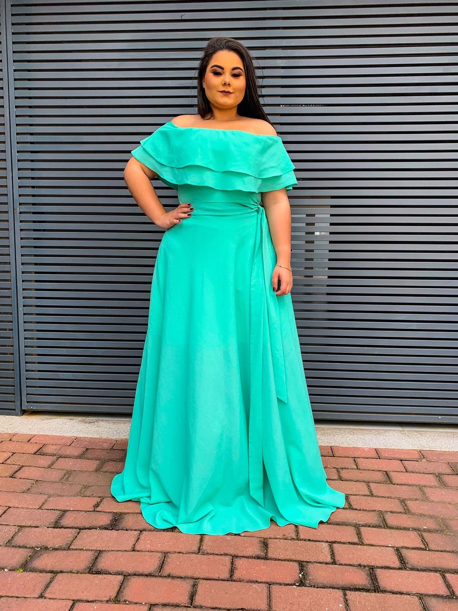 vestido verde de festa
