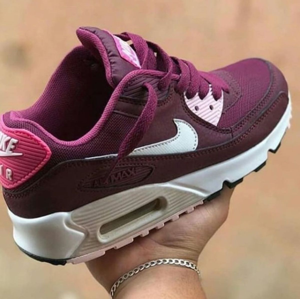 nike air max 90 roxo com rosa