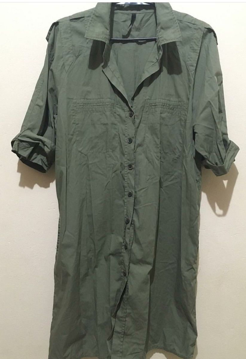 vestido camisa verde