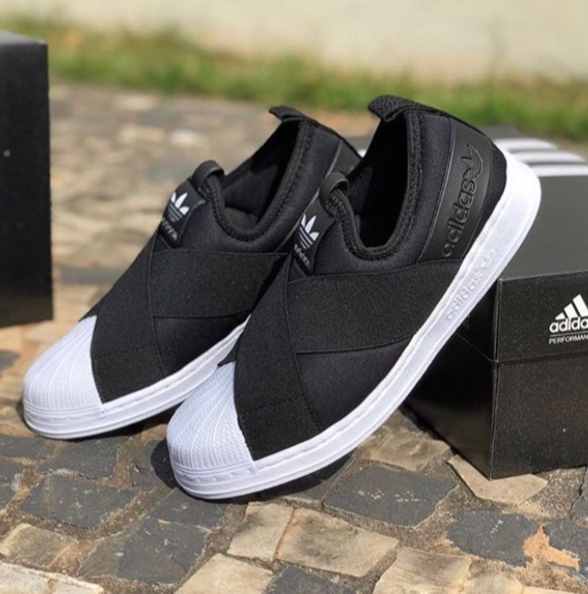 adidas preto sem cadarço