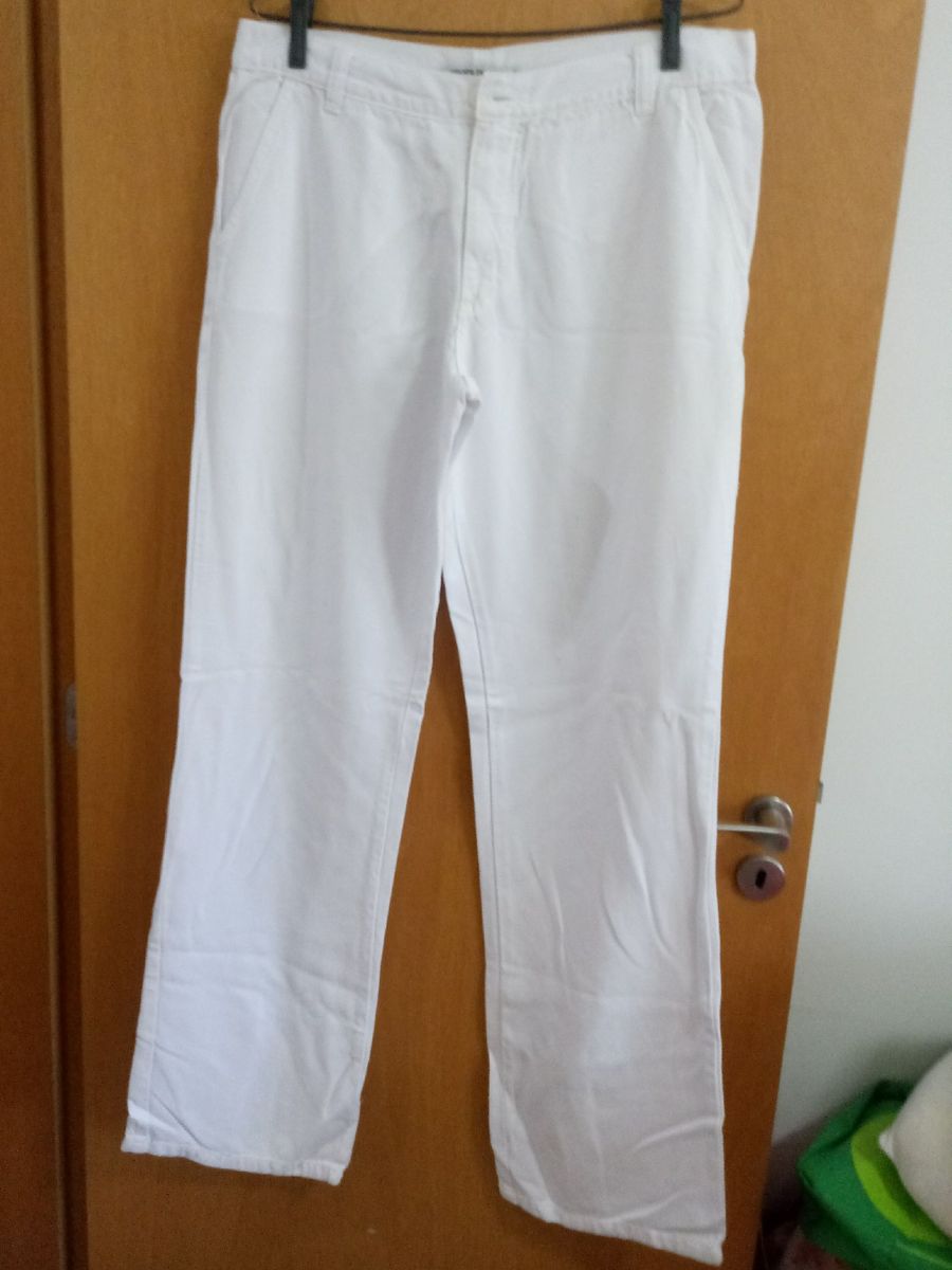 calça branca de brim feminina