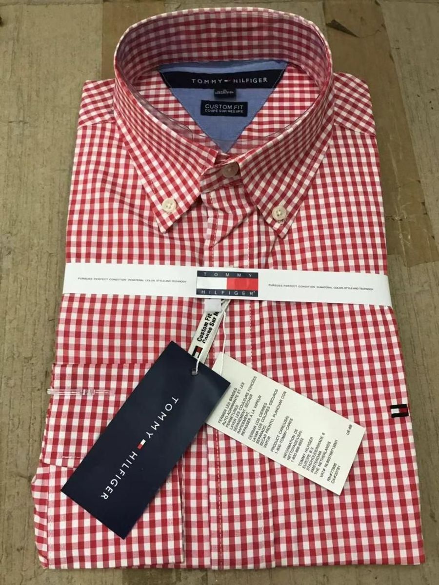 camisa social masculina manga longa tommy hilfiger