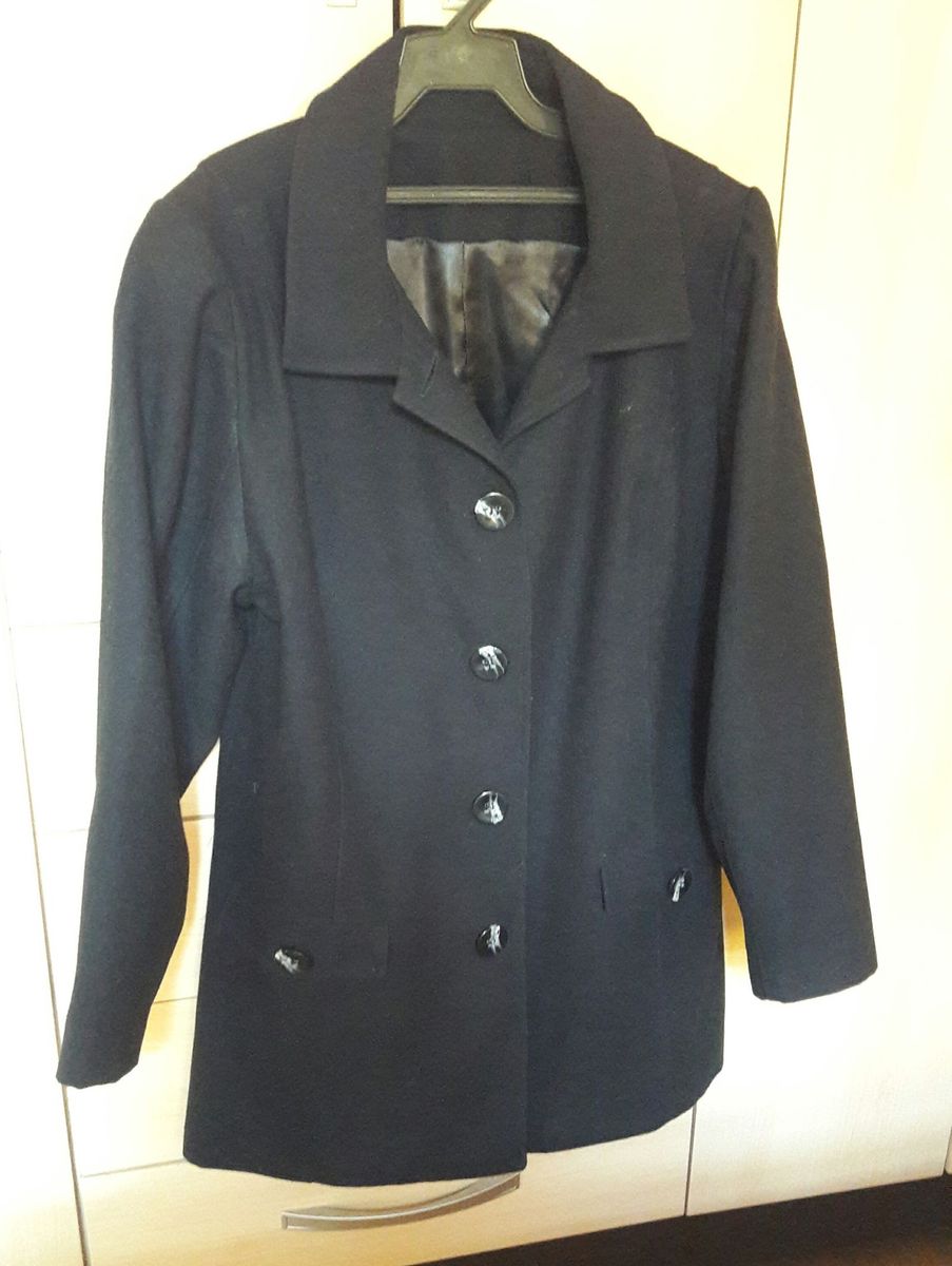 casaco comprido preto feminino