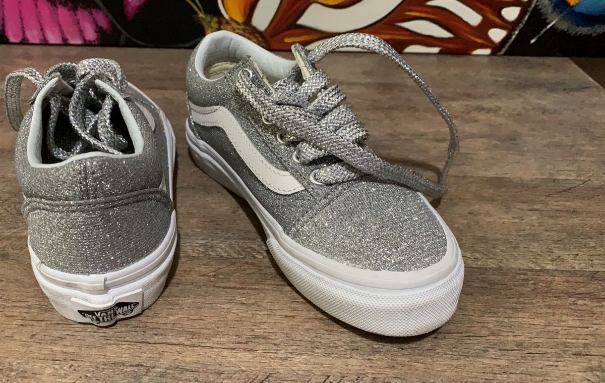 vans glitter prata