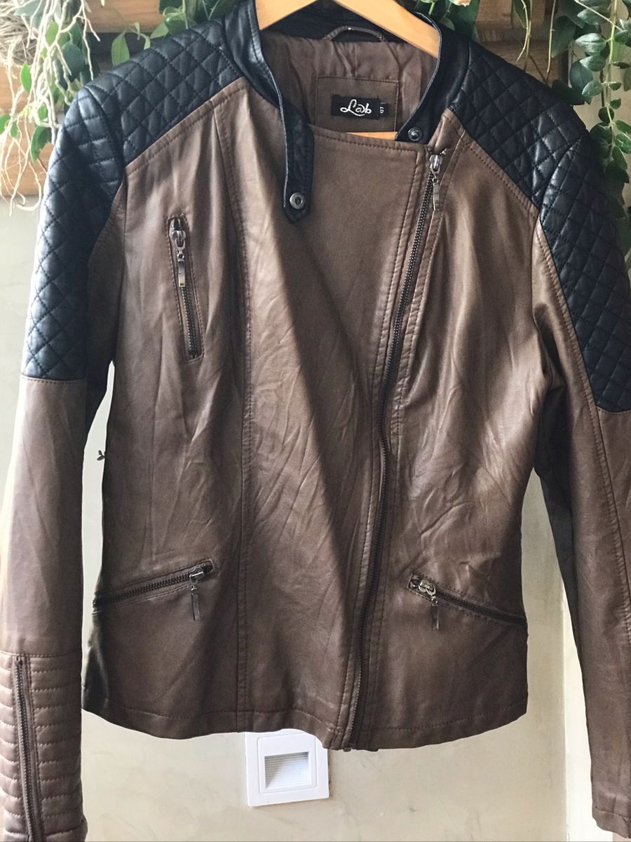 jaqueta couro ecologico feminina preta