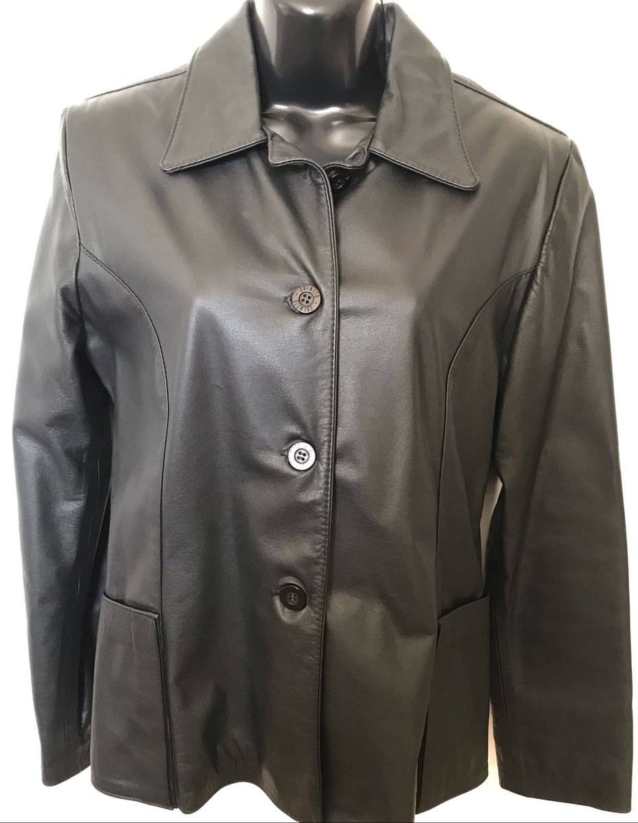 blazer feminino em couro legitimo