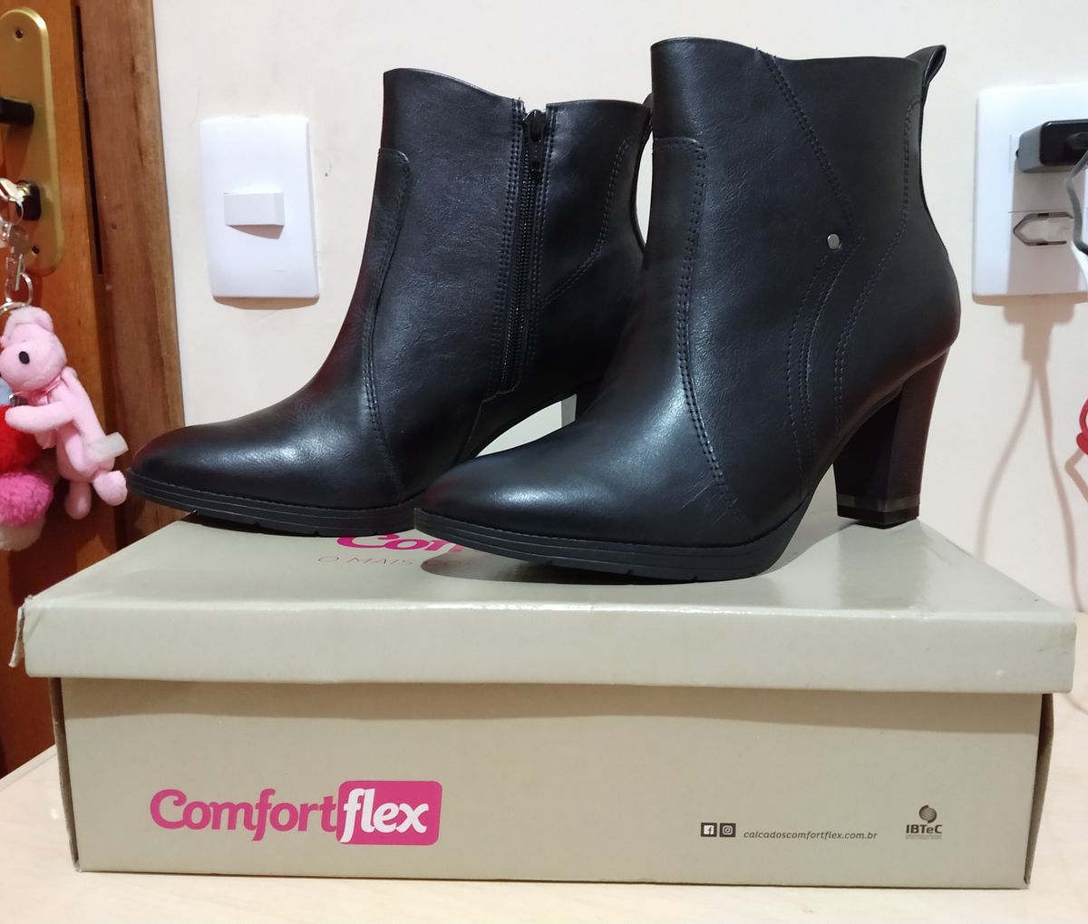 bota de couro comfortflex