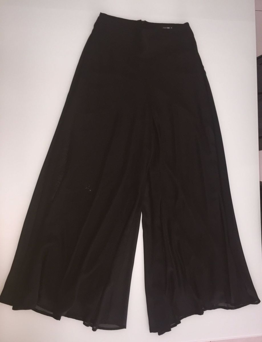 calça pantalona seda