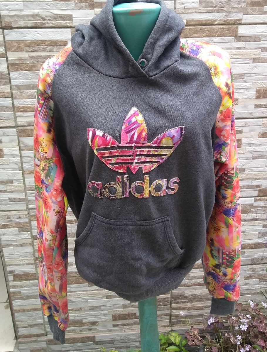 moletom feminino adidas florido