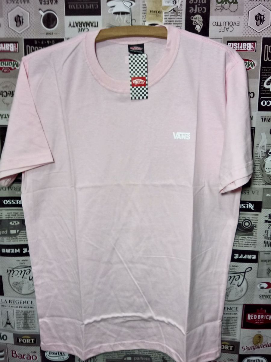 camiseta rosa vans