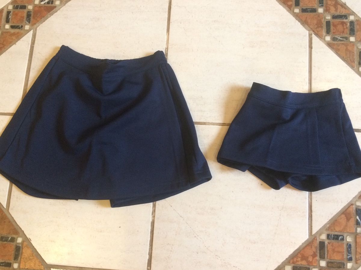 shorts saia azul marinho infantil