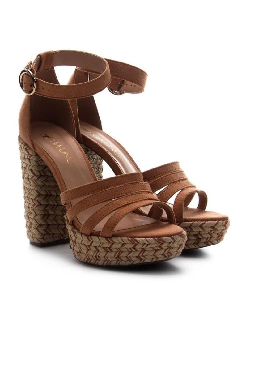 sandália feminina salto alto via uno