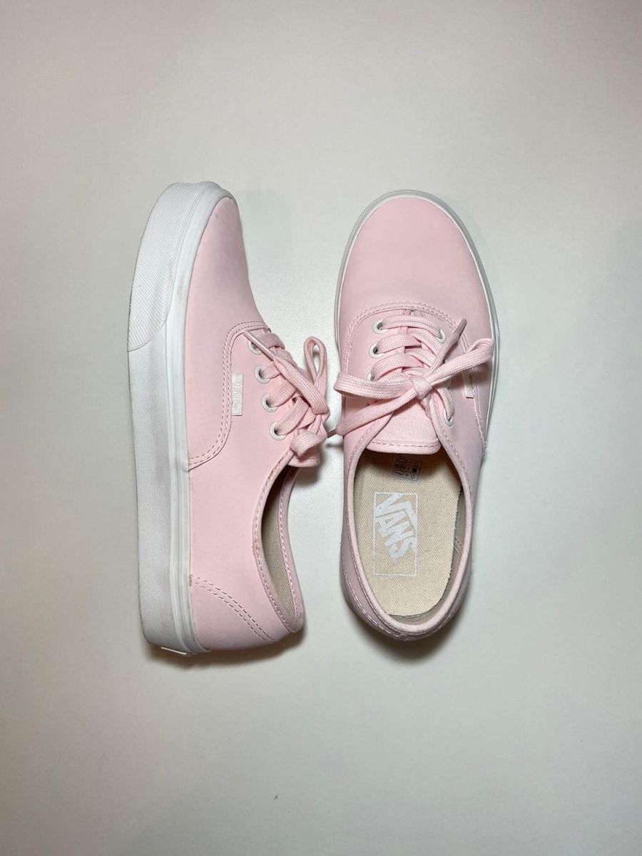 tenis vans rosa couro