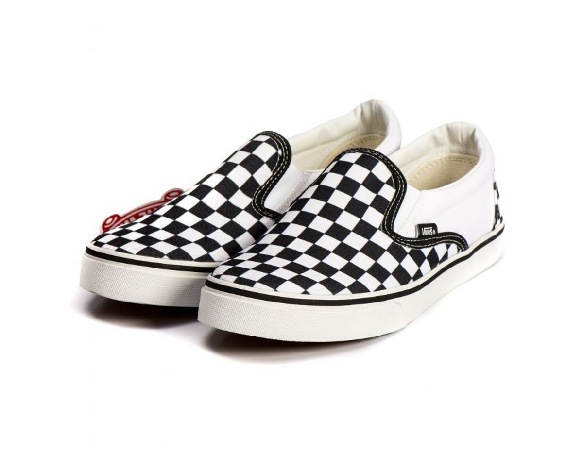 vans slip on xadrez amarelo