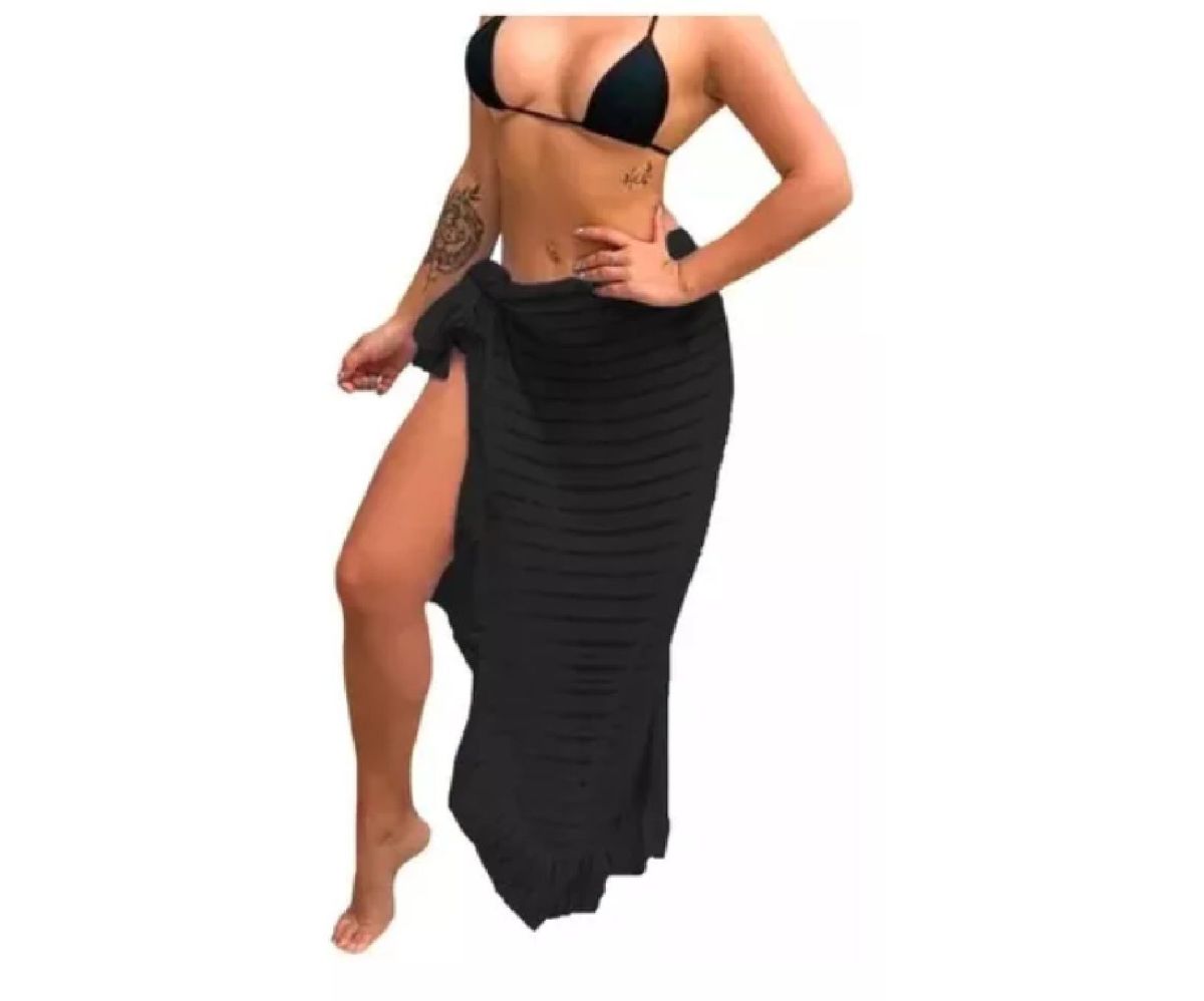 saia pareo preta praia