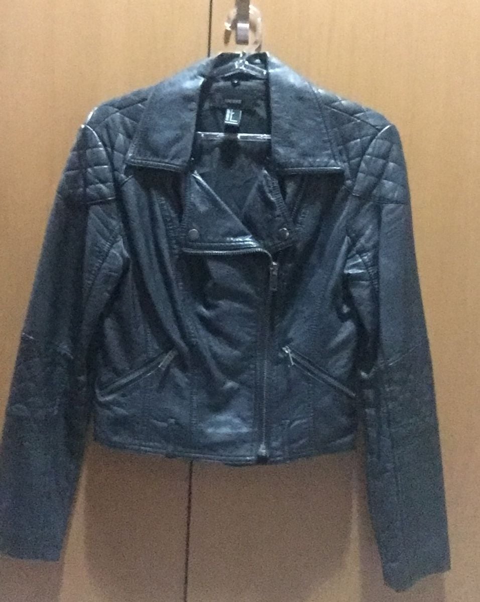 jaqueta de couro feminina forever 21