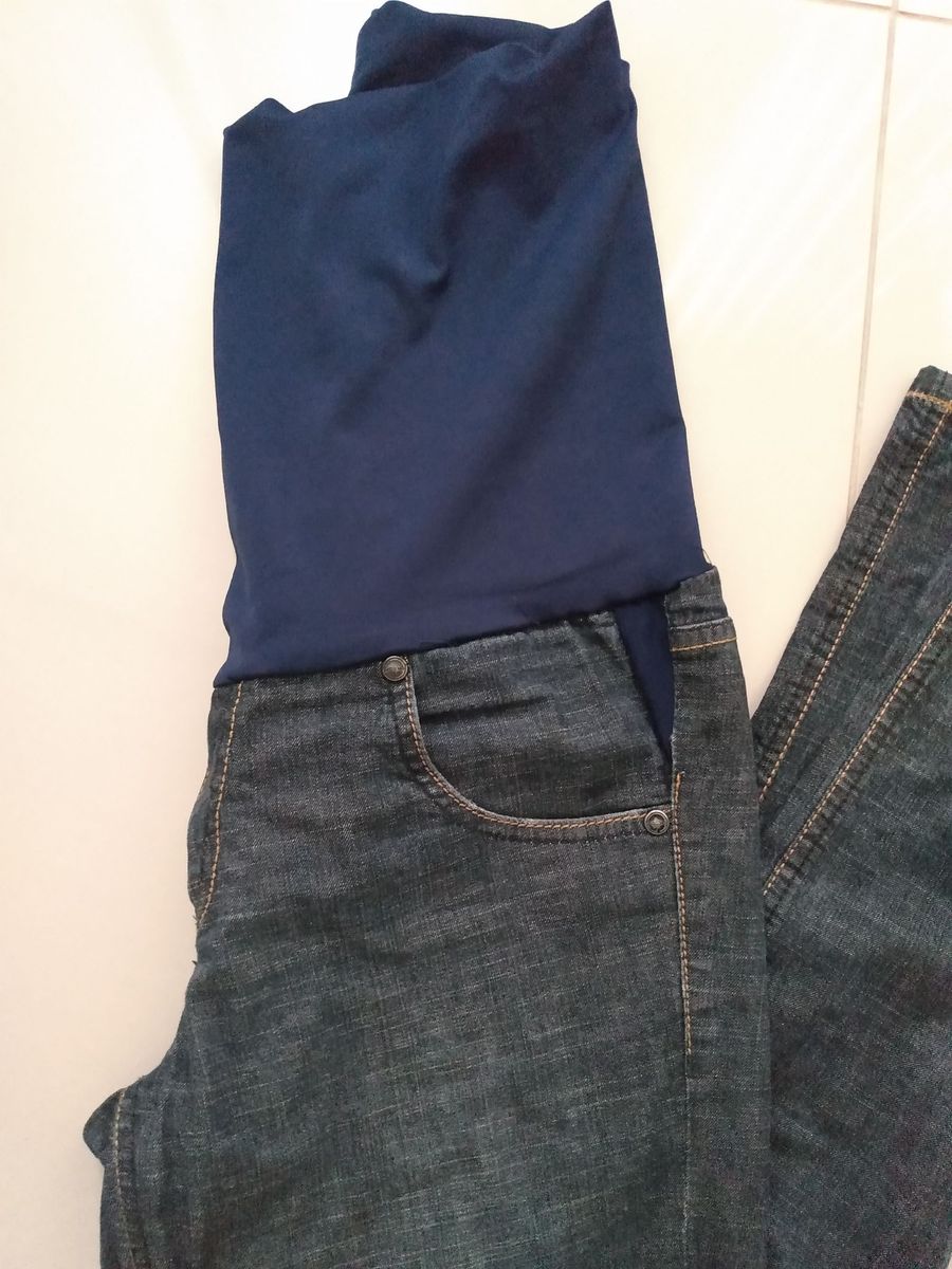 calça jeans adaptada para gestante