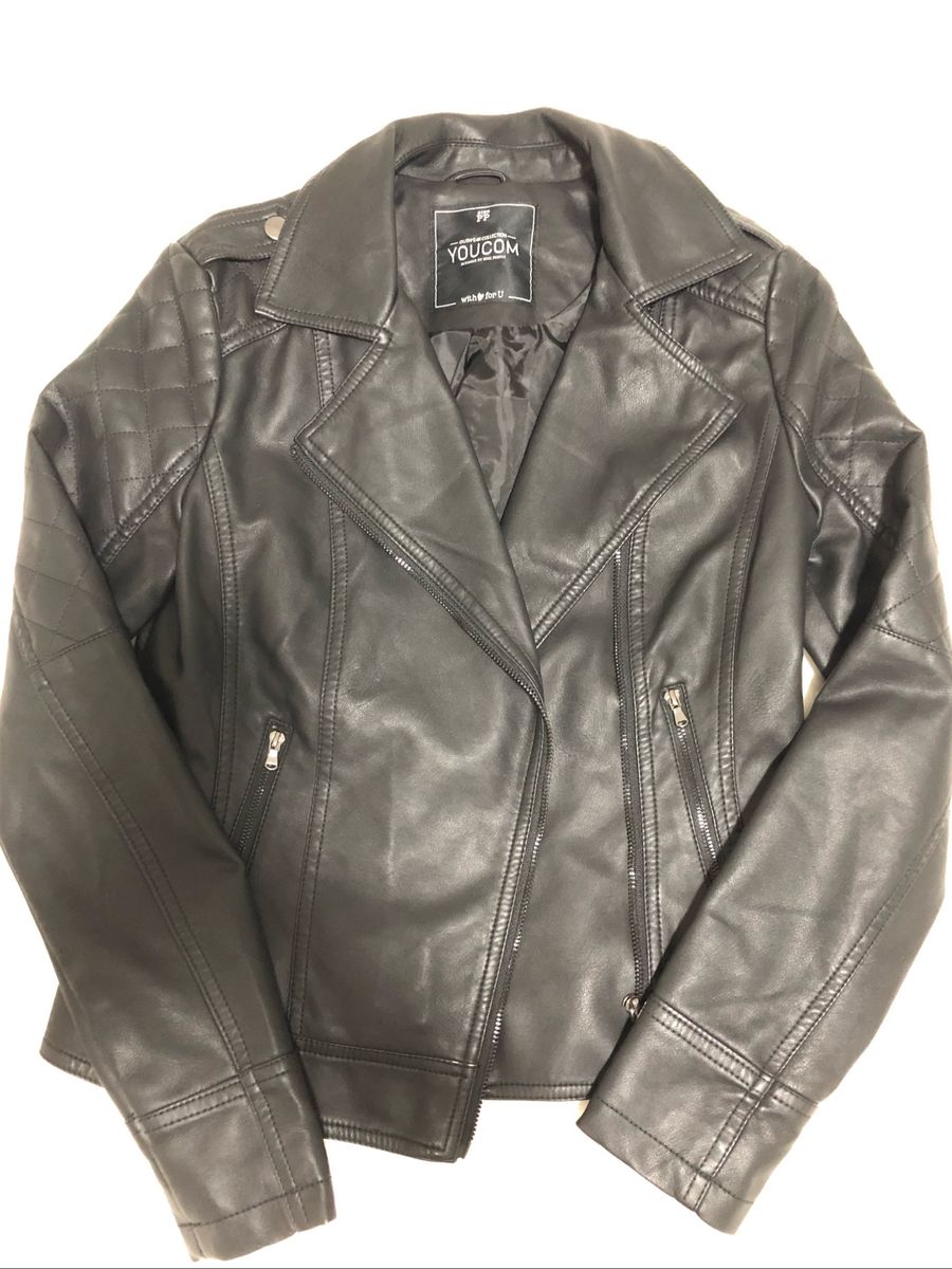 jaqueta de couro feminina youcom