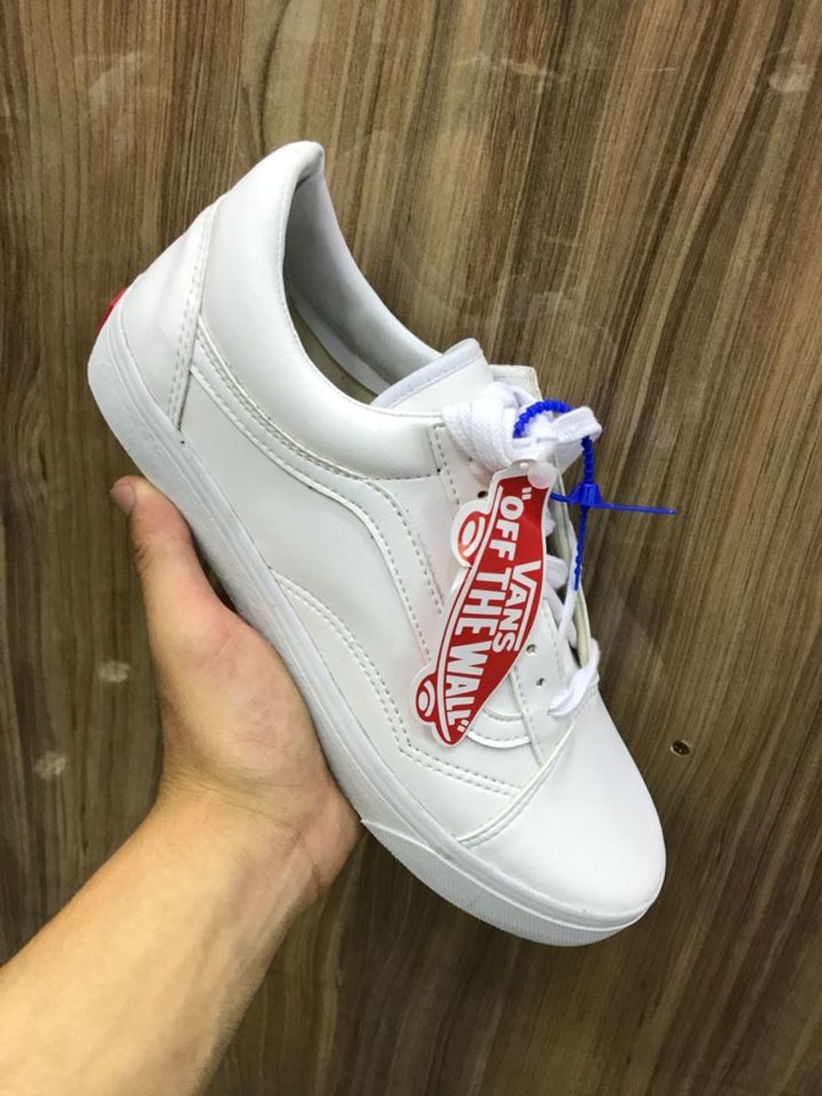 vans old skool couro branco