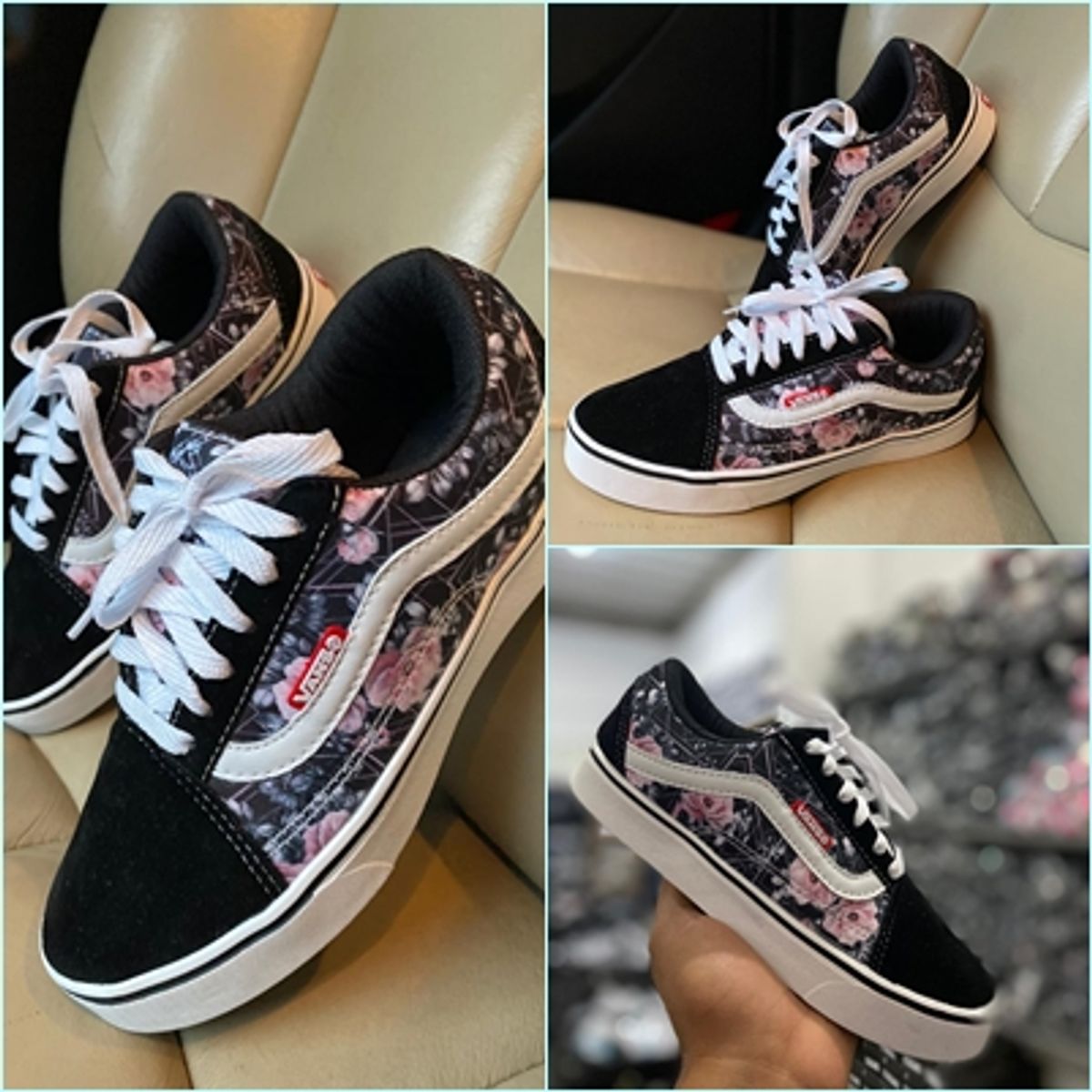 tenis vans old skool com flor