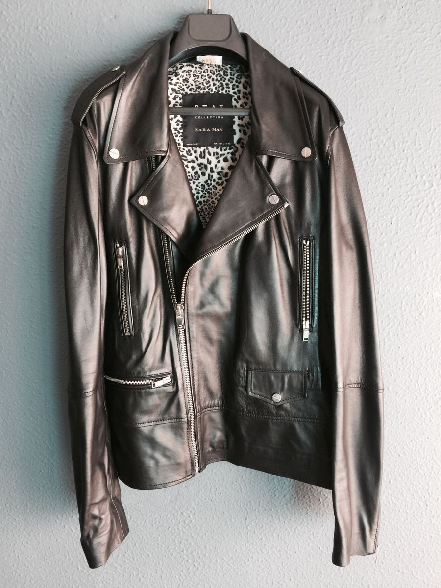 jaqueta biker masculina zara
