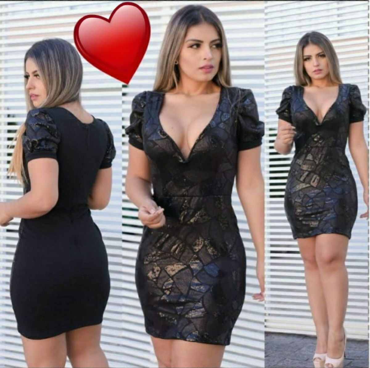 vestido manga curta festa