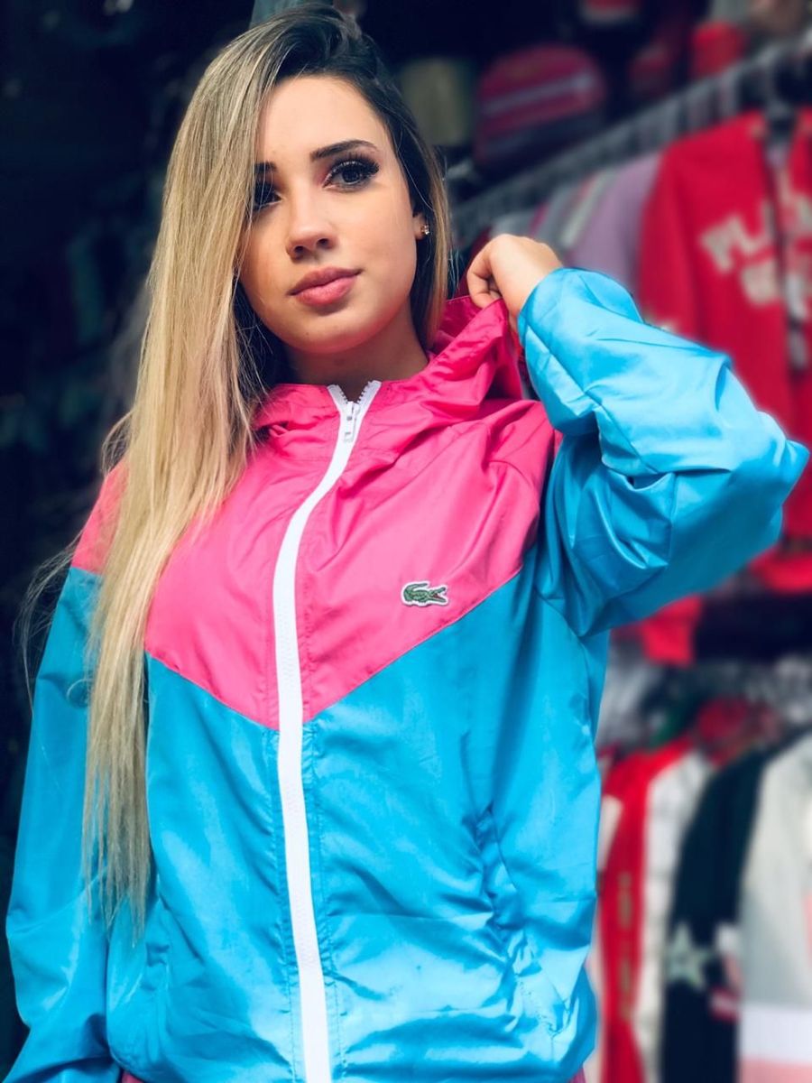 corta vento rosa lacoste