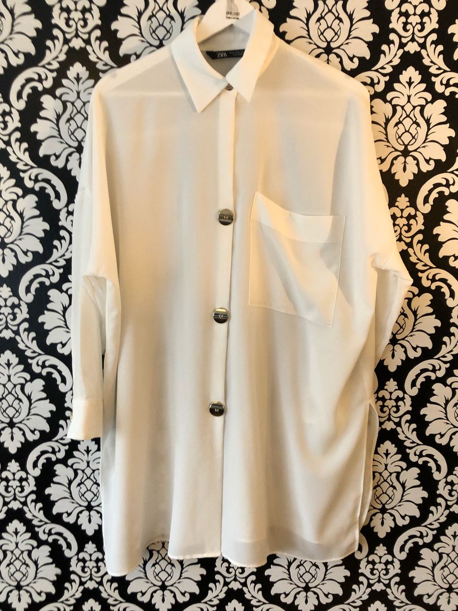 camisa branca feminina zara