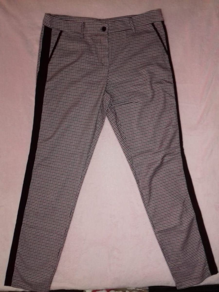 calça social xadrez feminina