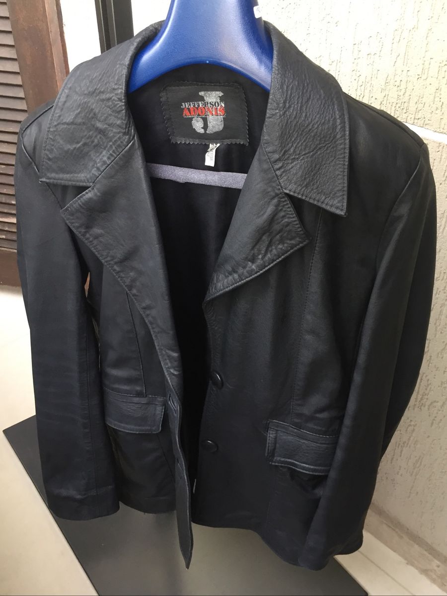 jaqueta de couro masculina com bermuda