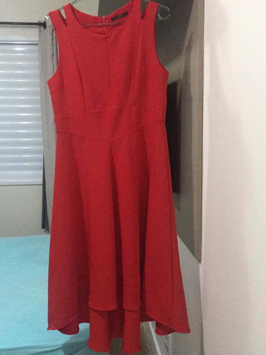 vestido vermelho curto renner