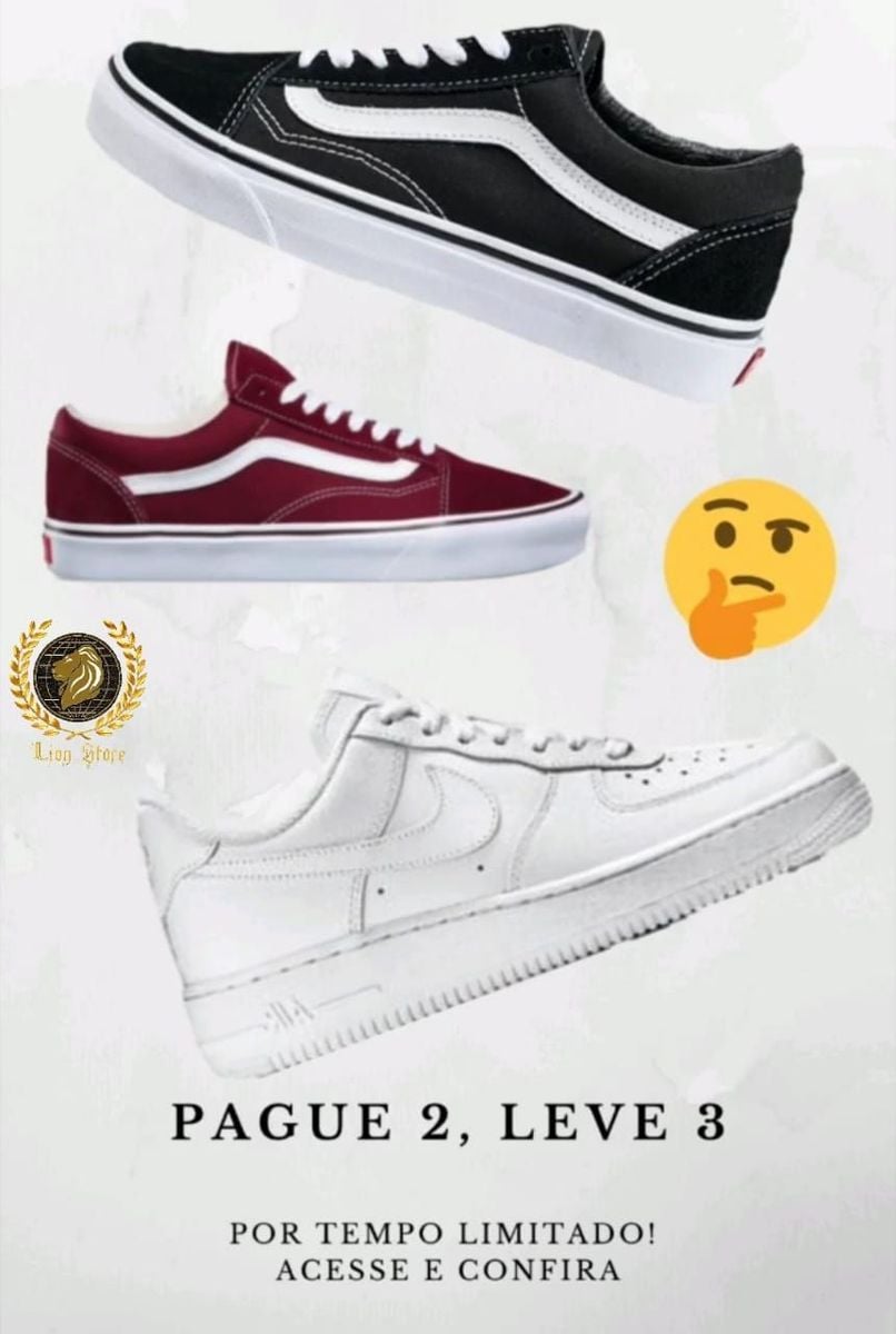 tenis compre 3 pague 2