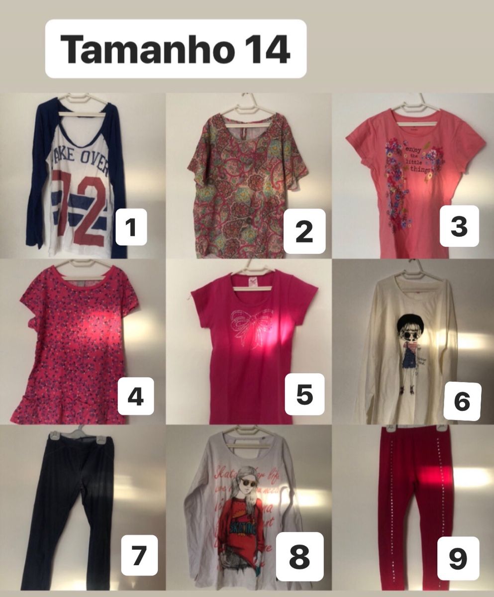 roupa infantil tamanho 14
