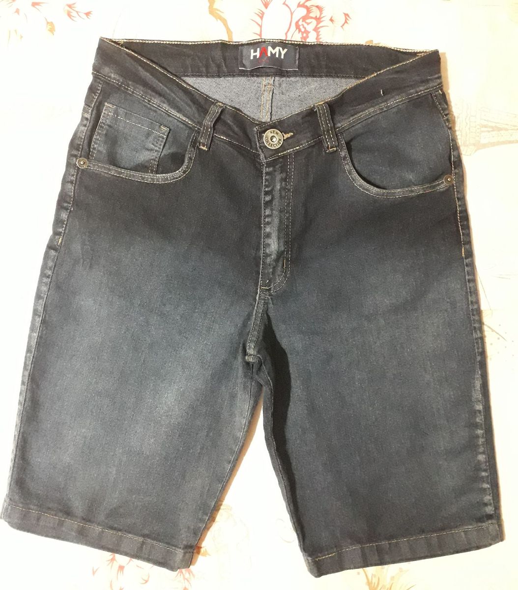 bermuda jeans masculina escura