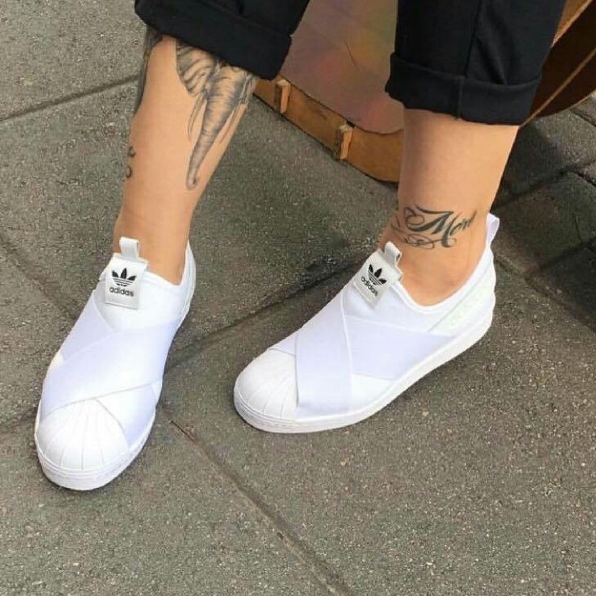 superstar slip on branco