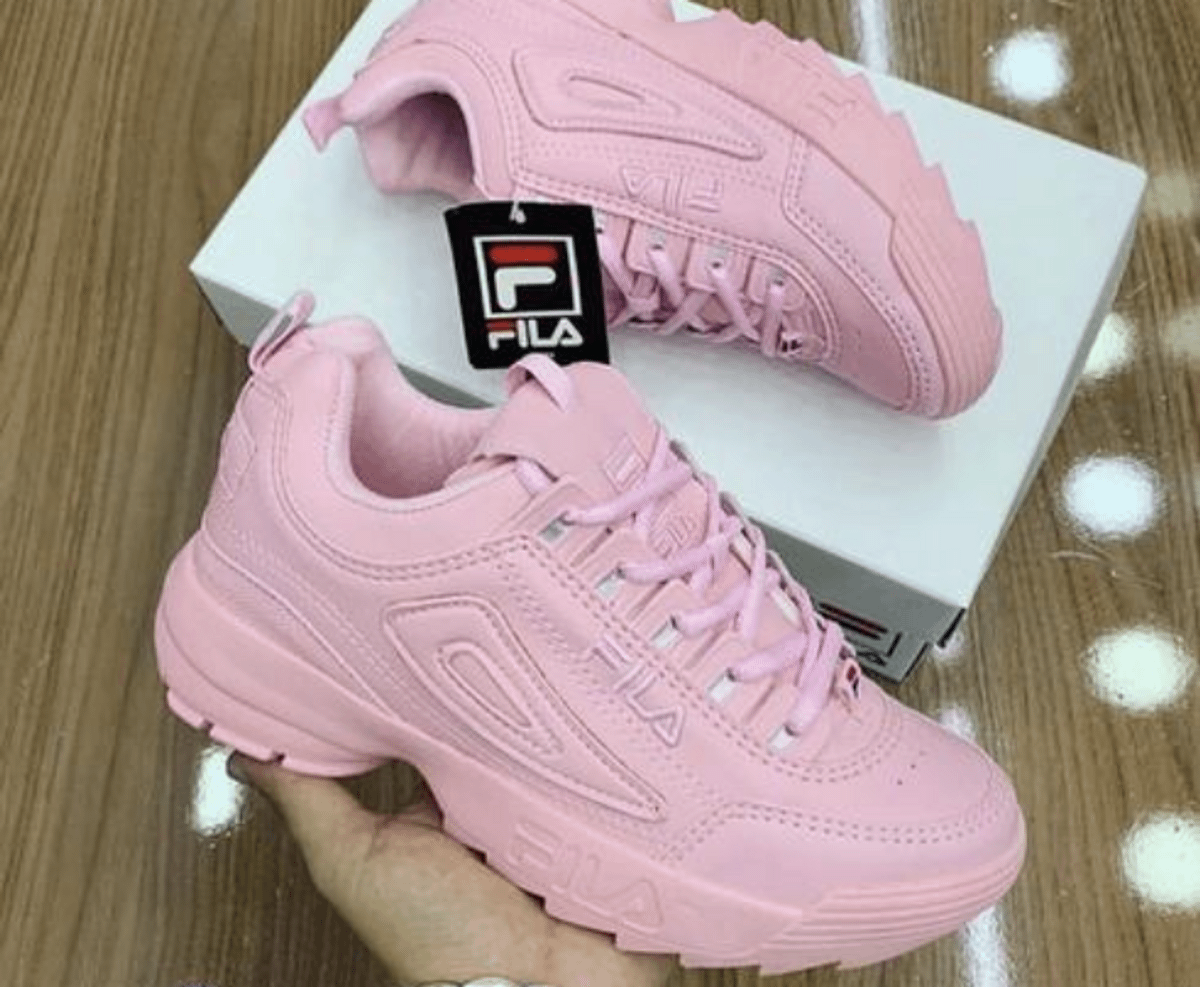 tenis rosa feminino fila