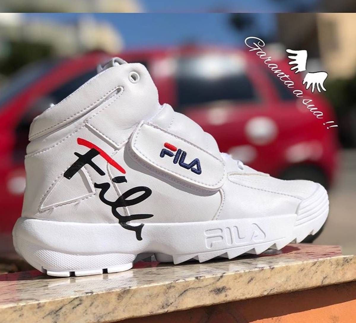 tenis branco alto fila