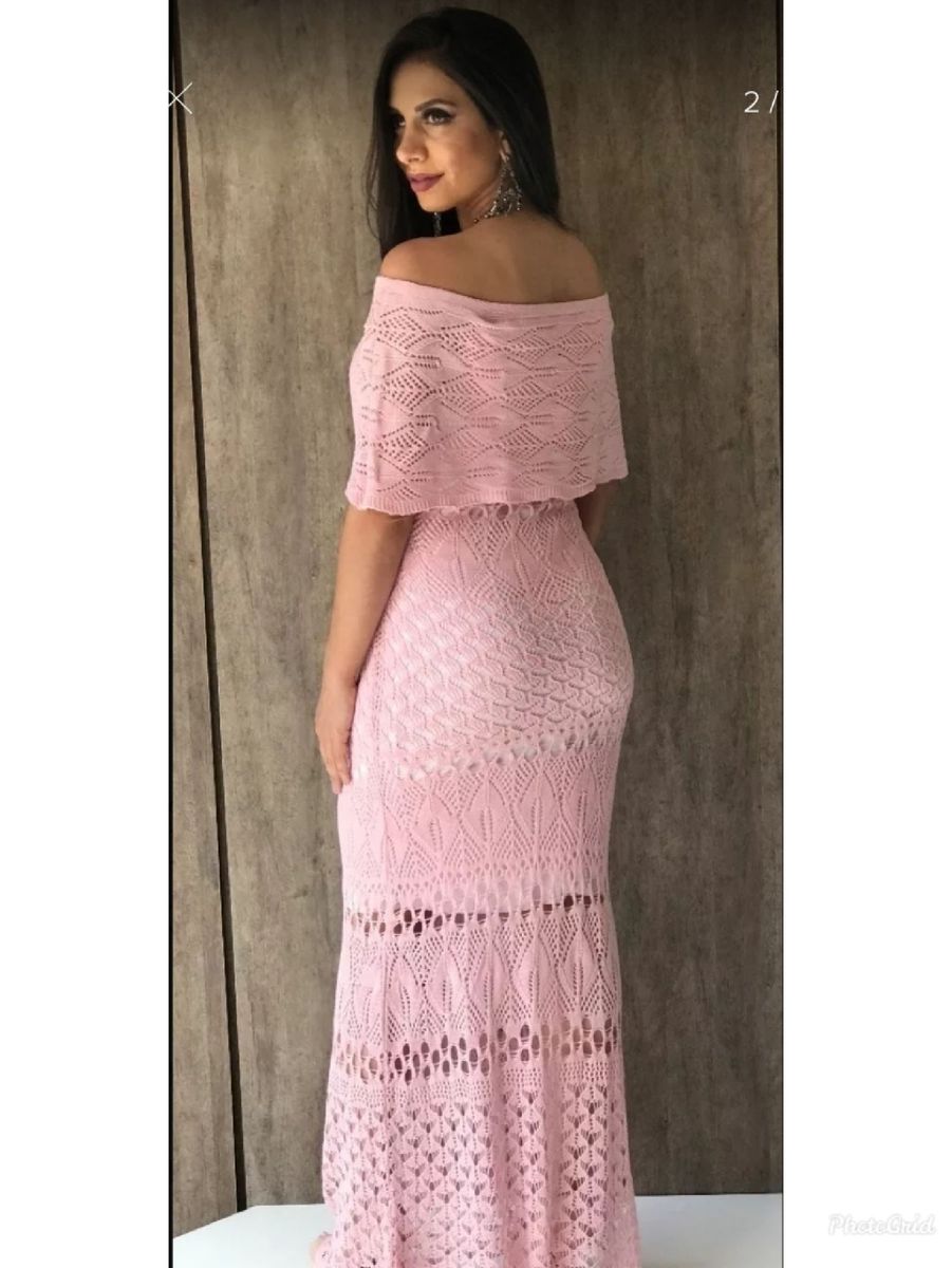 vestido de croche longo ciganinha