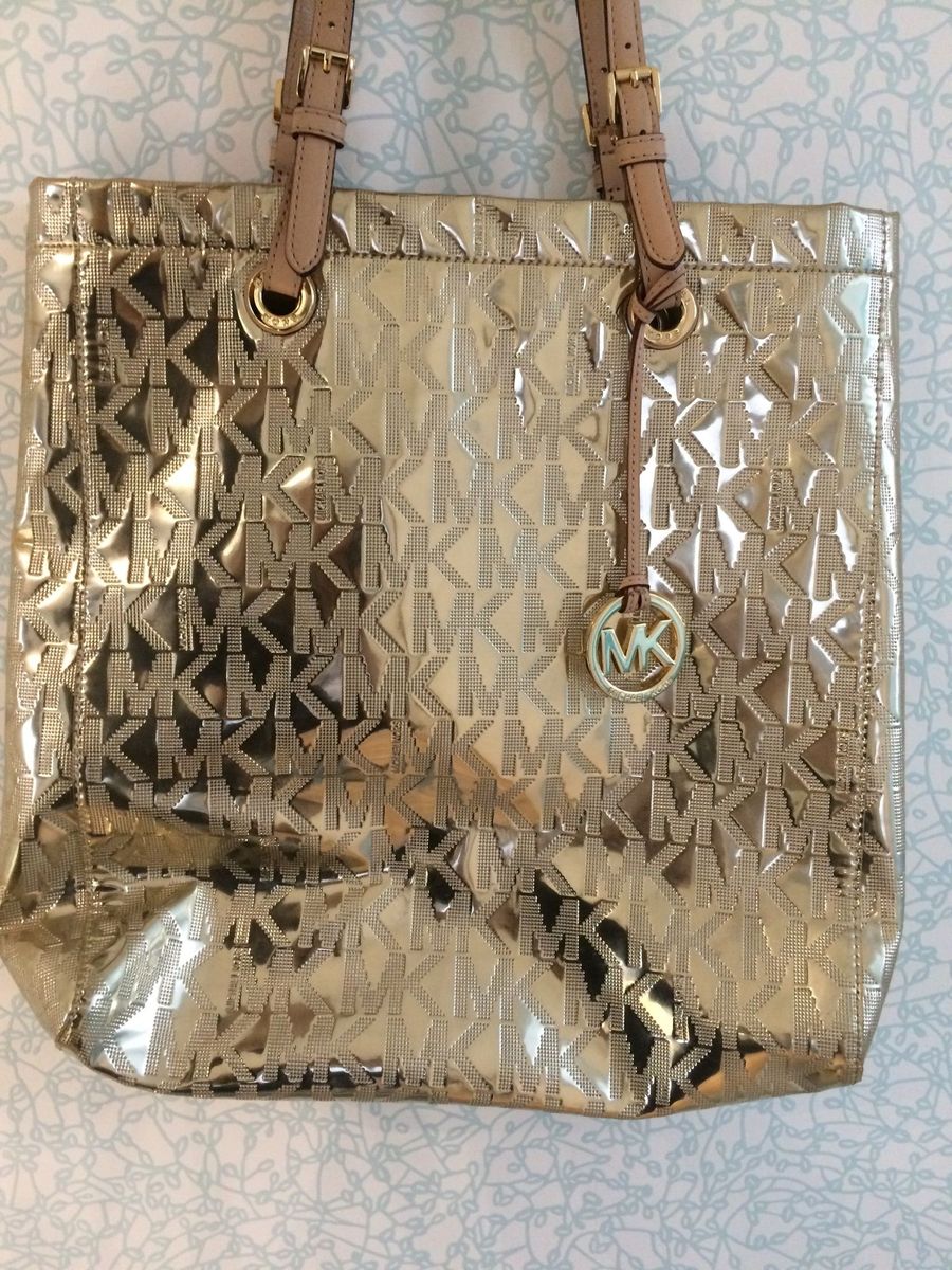 bolsa mk dourada original