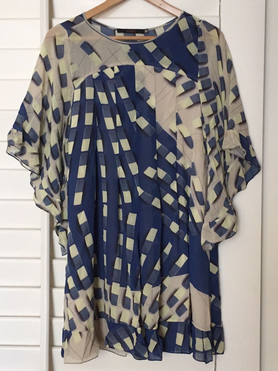 vestido de seda pura estampado