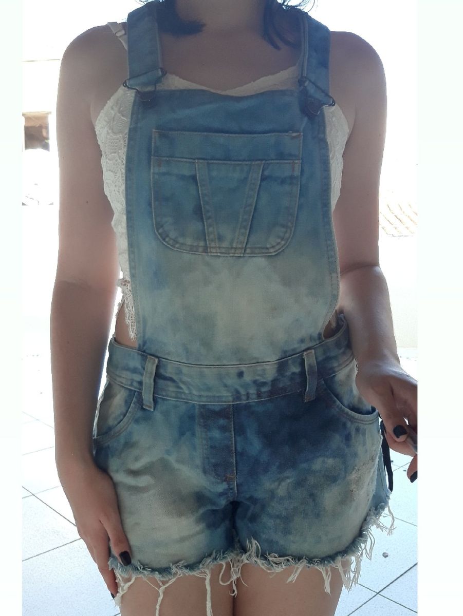 macacao curto jeans
