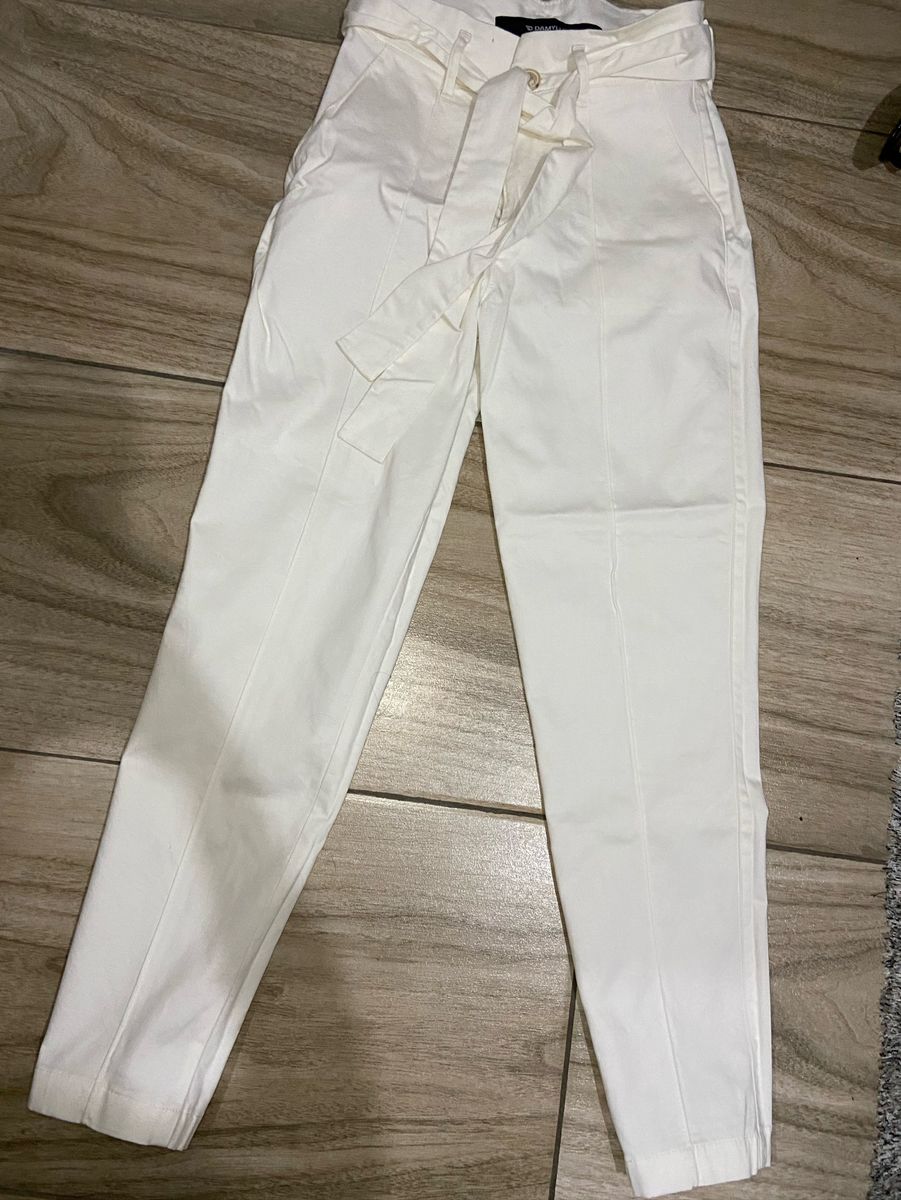 calça branca feminina damyller