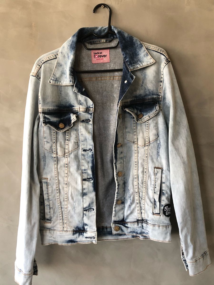 jaqueta jeans feminina bad cat