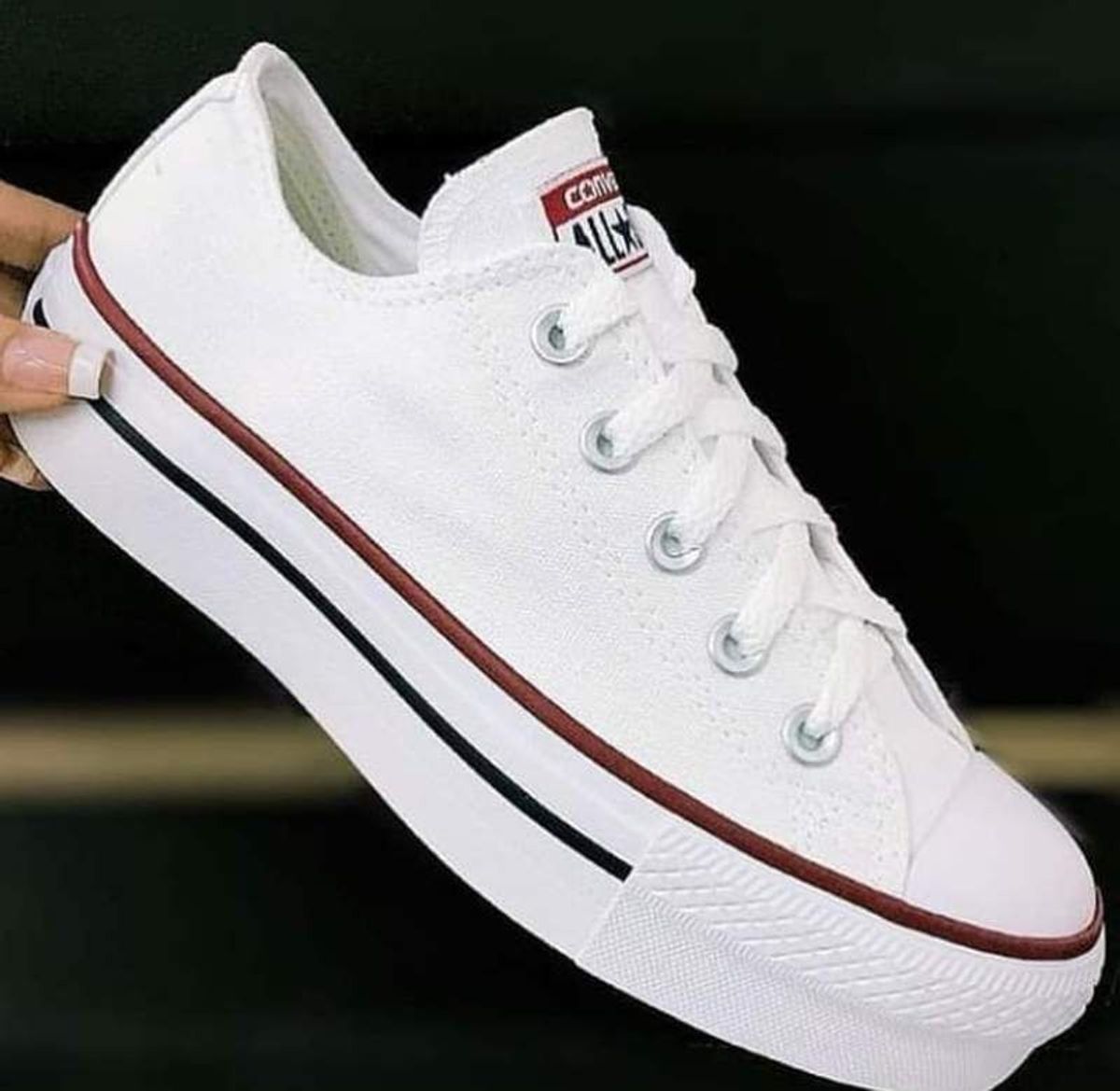 all star branco plataforma couro