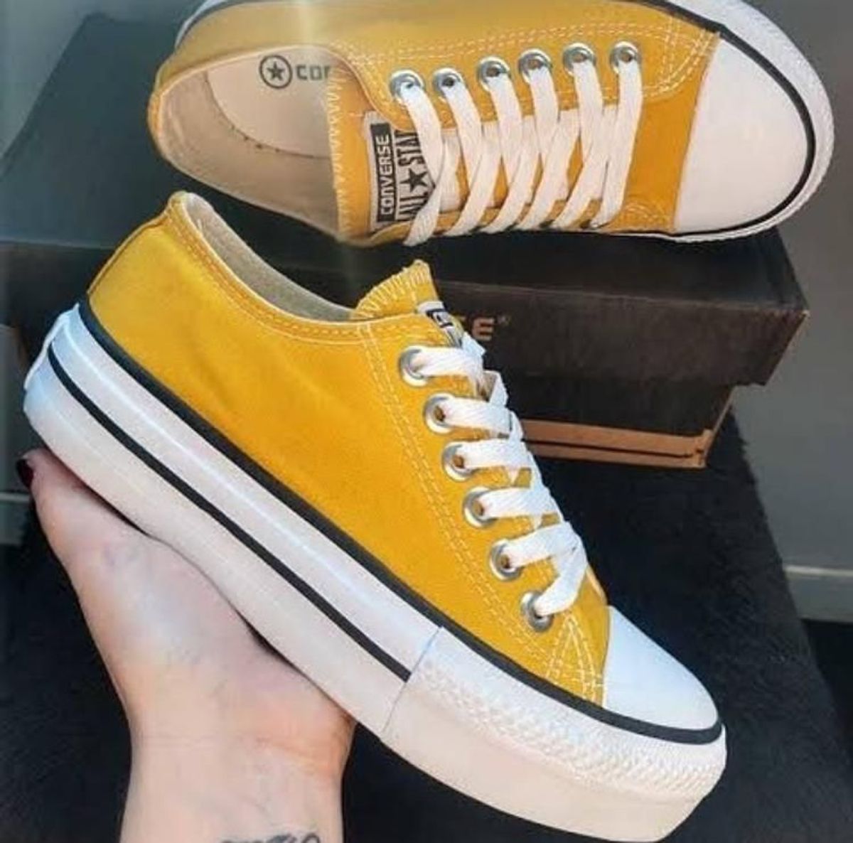 all star flatform amarelo
