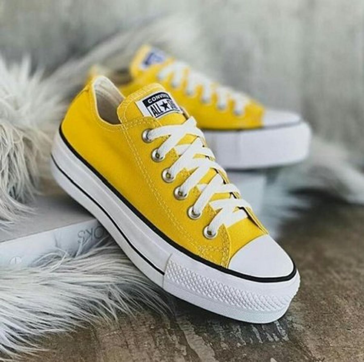 converse plataforma amarelo