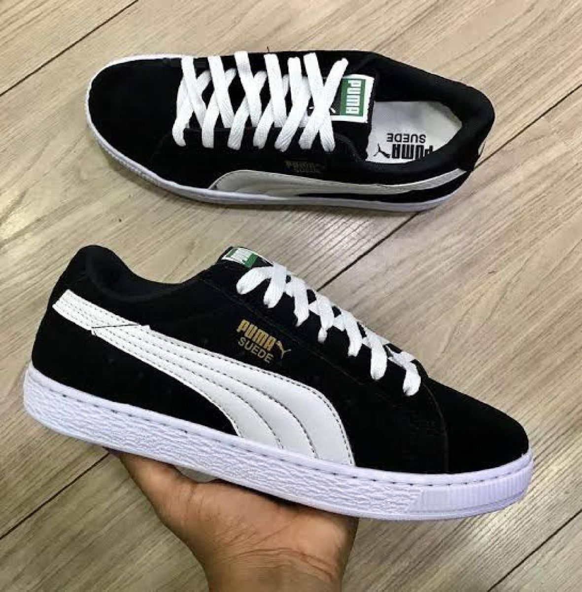 tenis puma suede cadarço grosso