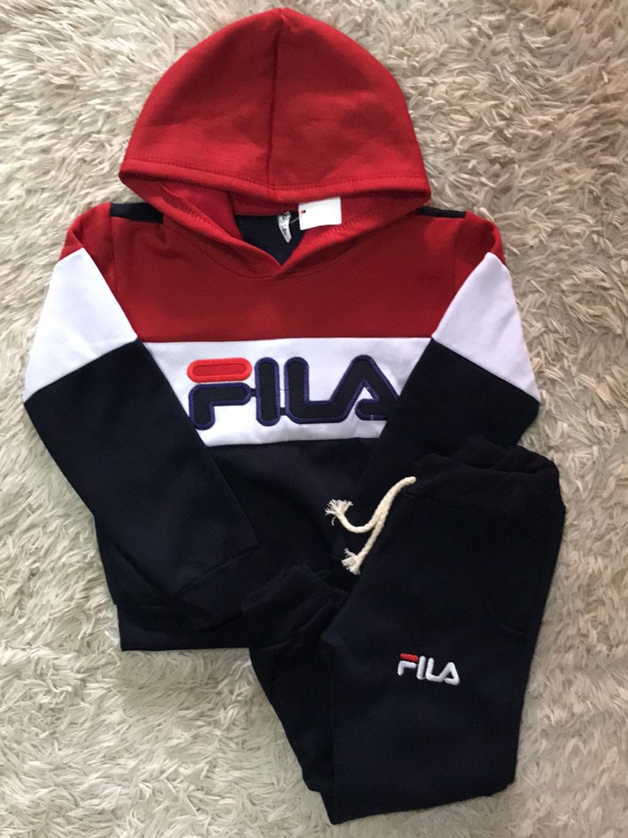 conjunto de moletom infantil fila