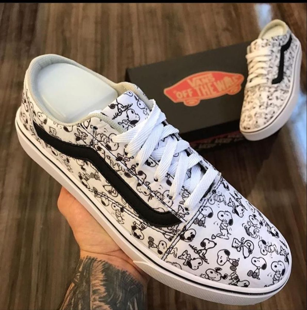 tenis vans snoopy branco